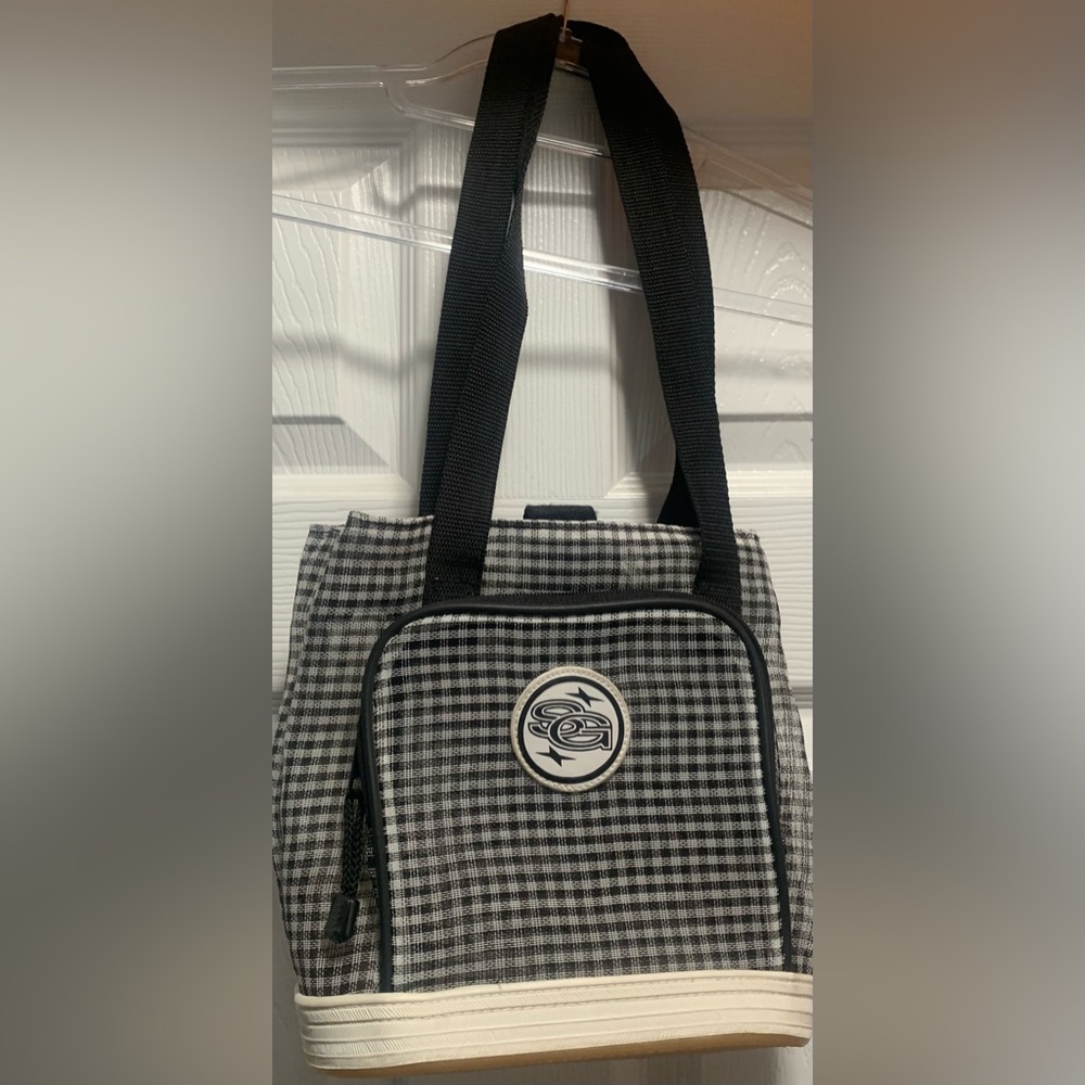 SG black and white checkered purse